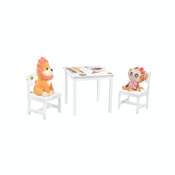 Set de table enfant avec 2 chaises Blanc 3