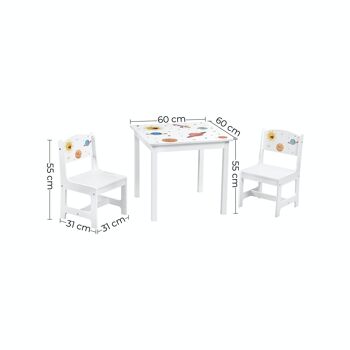 Set de table enfant avec 2 chaises Blanc 8