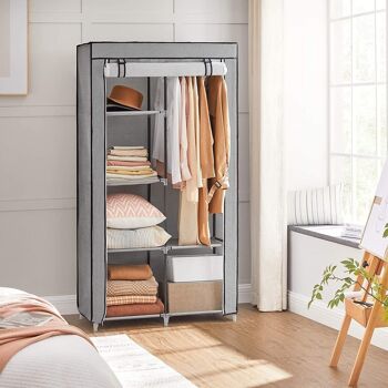 Armoire en tissu tubes métalliques Gris 4