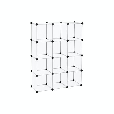 Inhaakbaar rekkensysteem 12 kubussen wit 93 x 31 x 123 cm (L x B x H)