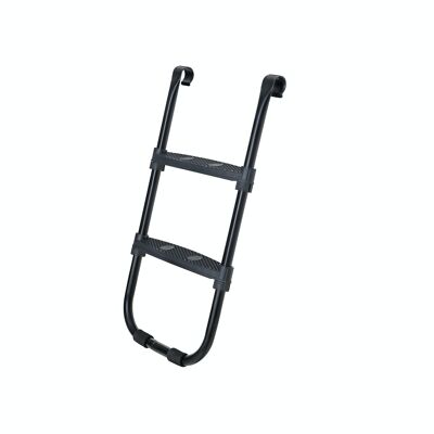 Trampoline ladder with wide steps, black