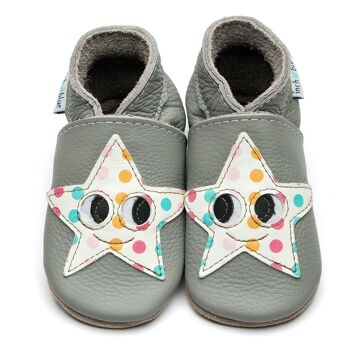 Chaussures bébé en cuir - Sirius Star Grey 1