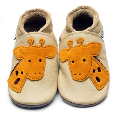 Chaussures Bébé Cuir - Girafe Crème