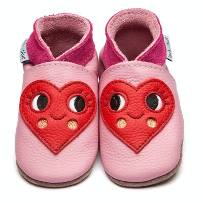 Pantofole in pelle per bebè - Cupido Rosa confetto