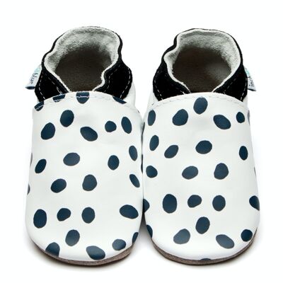 Chaussures en cuir pour bébé avec semelle en daim ou en caoutchouc - Dalmatien