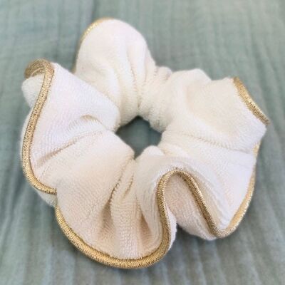 Scrunchie in Weiß und Gold