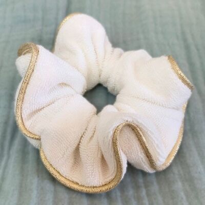 White and gold scrunchie