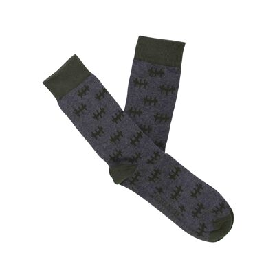Full jacquard sock design Scar Gray Men in organic fabric