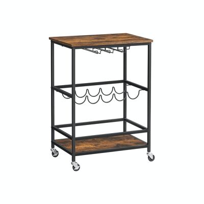 Serving trolley vintage brown and black