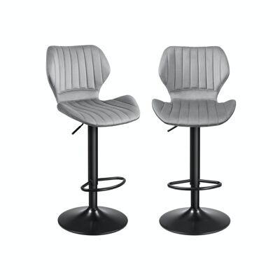 Set of 2 bar stools light grey