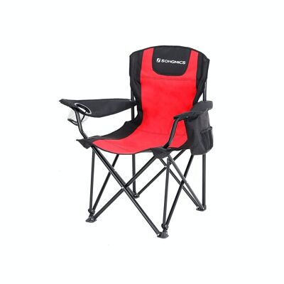 Chaise de camping rouge-noir