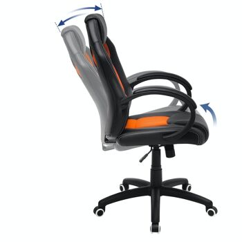 Chaise de bureau noir-orange 3