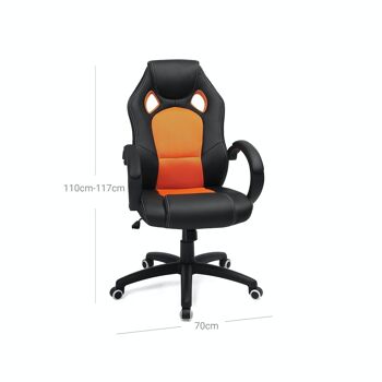 Chaise de bureau noir-orange 8