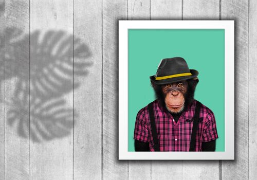 Monkey in clothes print: Green (Animalyser)