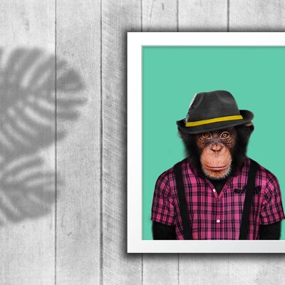 Monkey in clothes print: Green (Animalyser)