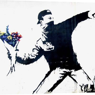 Pintura sobre lienzo de Banksy: Anónimo (atribuido a Banksy), Belén, Palestina (graffiti)