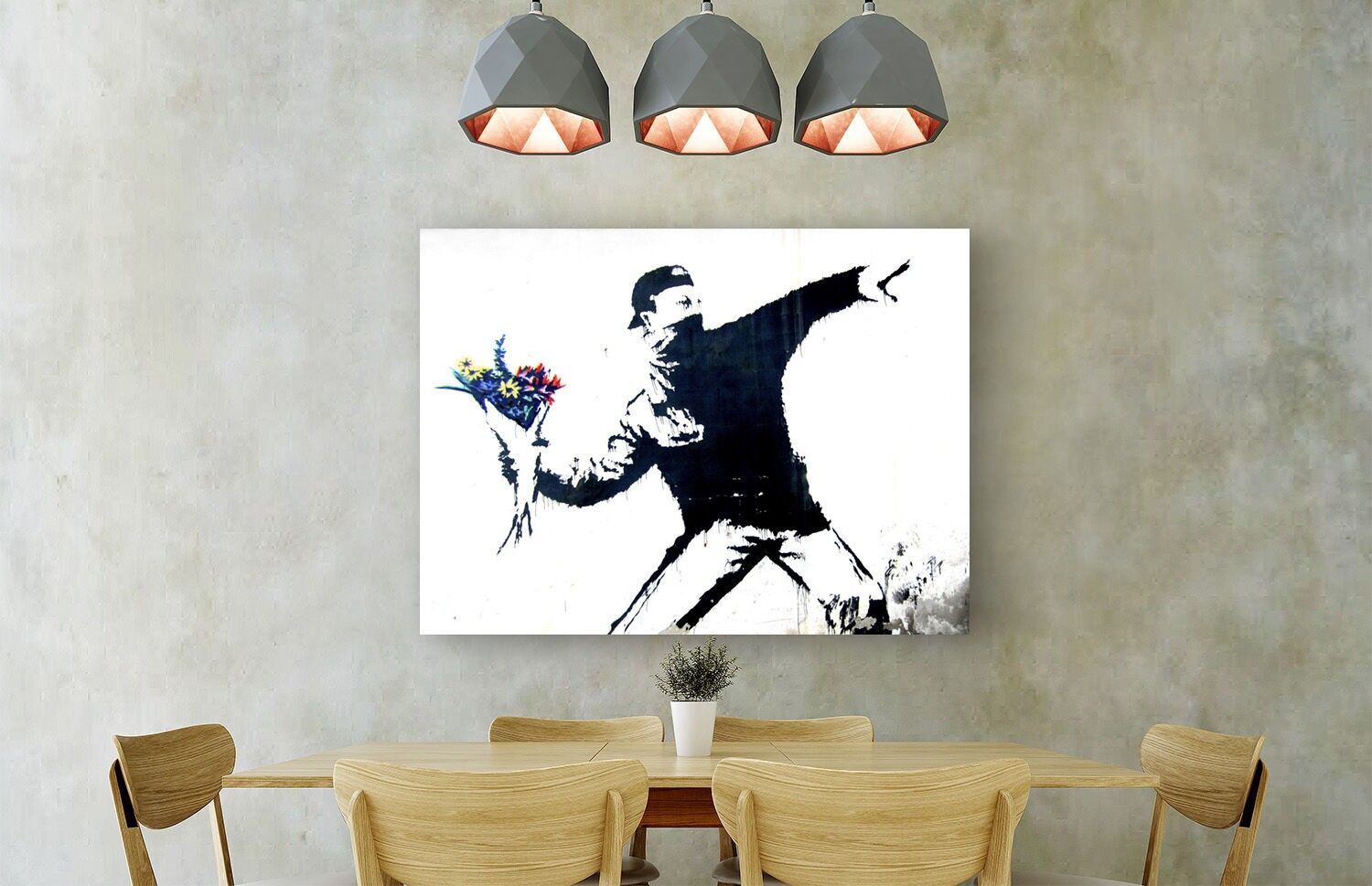 Quadro Banksy su tela: Anonimo (attribuito a Banksy), Betlemme, Palestina (graffiti)