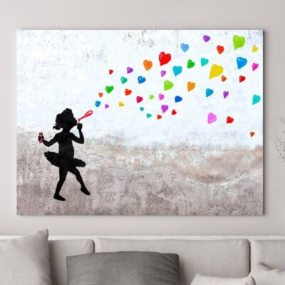 Painting for children's bedroom on canvas: Masterfunk Collective, Love Bubbles (graffiti)