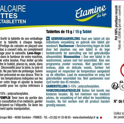 Etiquette TABLETTES ANTI-CALCAIRE x 50