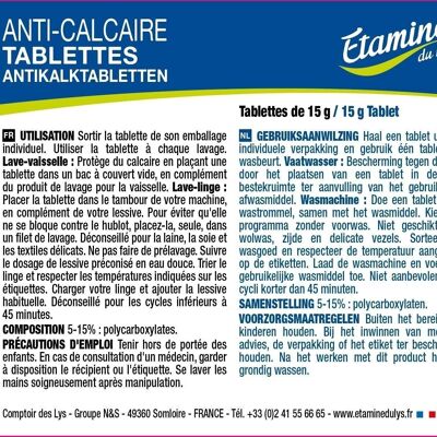 Etiquette TABLETTES ANTI-CALCAIRE x 50
