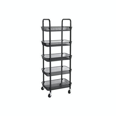 Trolley with 5 levels black