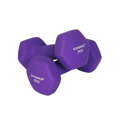 Juego de mancuernas 2 x 2 kg morado