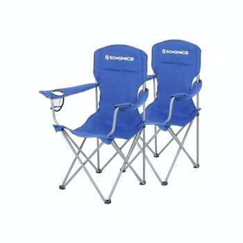 Lot de 2 chaises de camping bleu 2