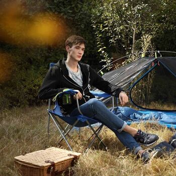 Lot de 2 chaises de camping bleu 4