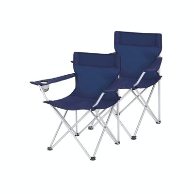 Camping chairs set of 2 dark blue
