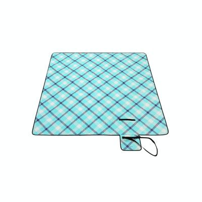 Light blue tartan picnic blanket