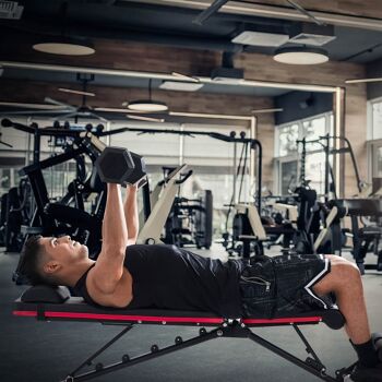 Banc de musculation noir-rouge 4