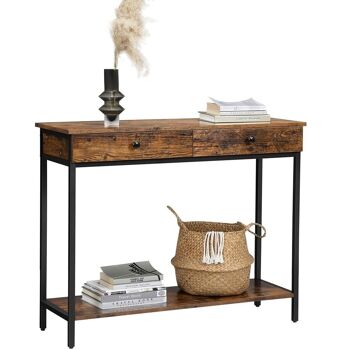 Table console en marron et noir vintage 3