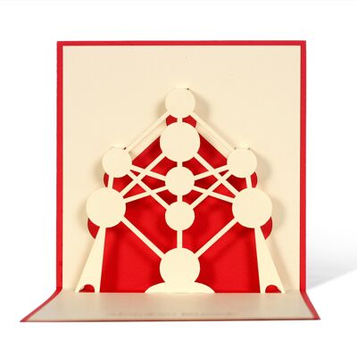 RED 2D ATOMIUM POP-UP CARD