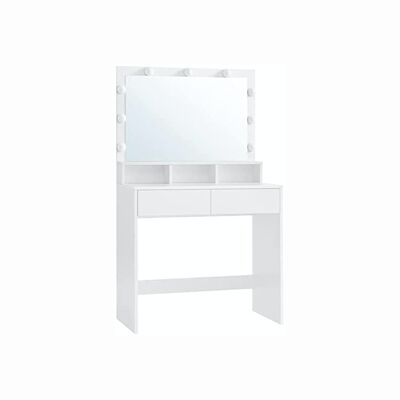Kaptafel met spiegel en gloeilampen 80 x 40 x 140 cm (L x B x H)