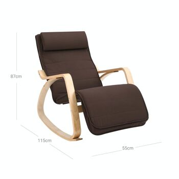 Chaise berçante avec repose-pieds réglable 8