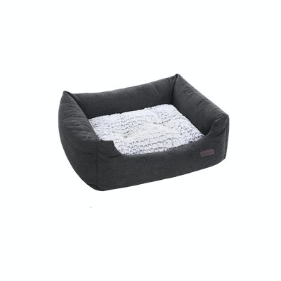 Dog bed with reversible cushion 80 x 60 x 26 cm