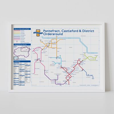 London Underground-style pub map: Pontefract, Castleford and District