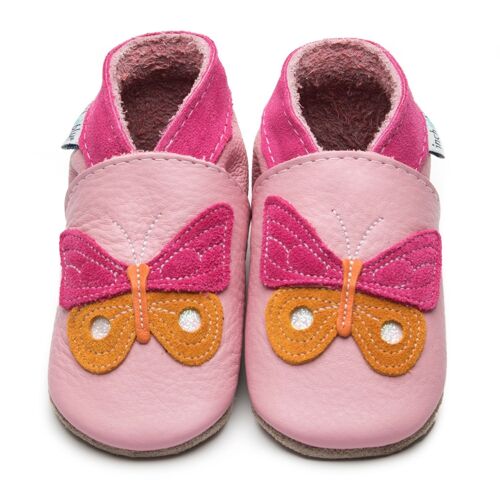 Children's Leather Shoes - Papillon Baby Pink