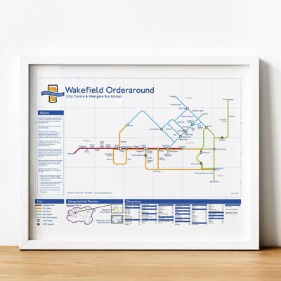 Pub-Karte im Stil der Londoner U-Bahn: Wakefield City
