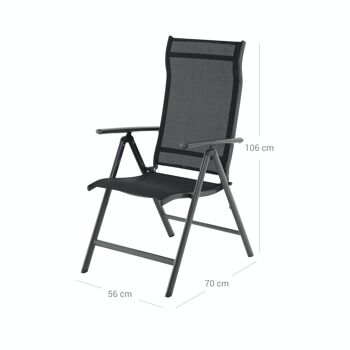 Lot de 4 chaises de jardin noir 6