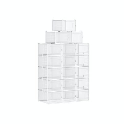 Shoe boxes transparent white