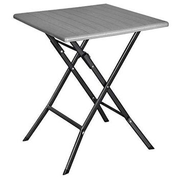 Table pliante effet bois gris