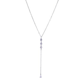 Collier court en cristal de zircon cubique en alliage de base Keira