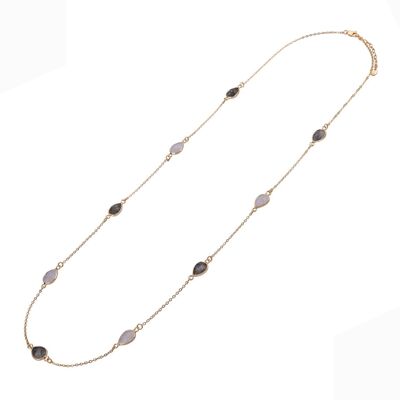 Collier fermoir en cristal de pierre semi-précieuse en alliage de base Venus