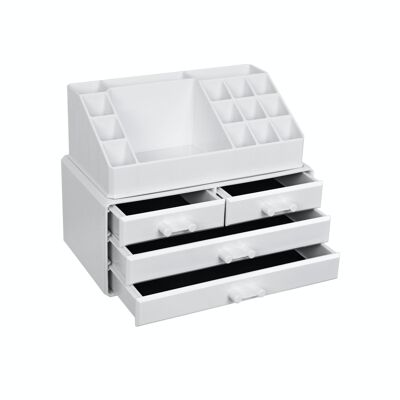 Make-up organizer met lades Wit 24 x 13,5 x 18,5 cm (L x B x H)