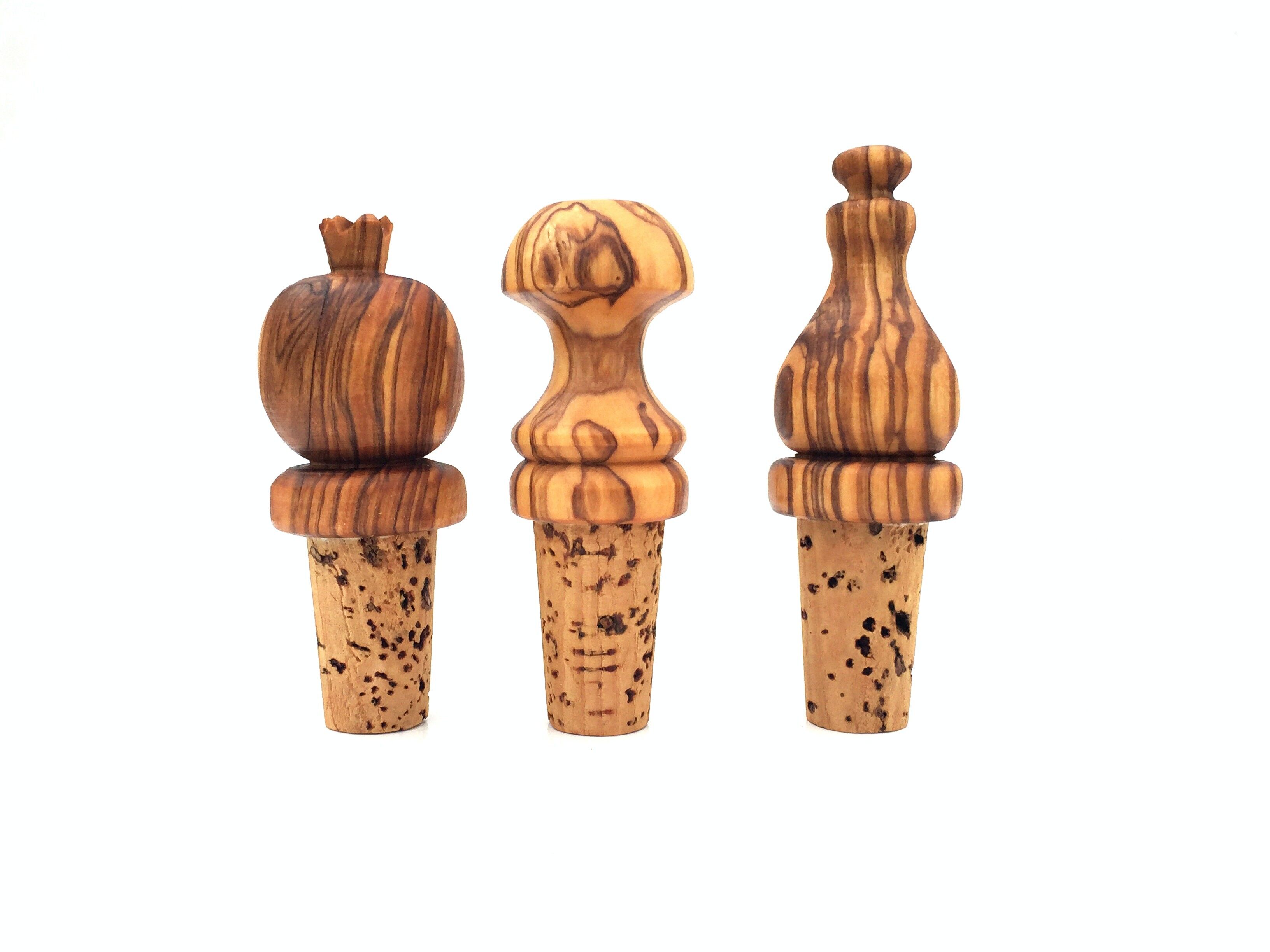 Tapón chapa de botella fabricado en madera de olivo