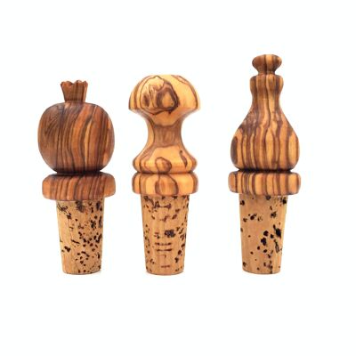 Bottle cap stopper made of olive wood