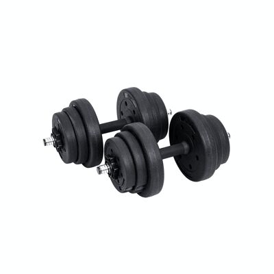 Dumbbell set with connecting steel tube