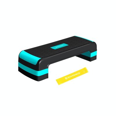 Stepboard for aerobics black-turquoise blue