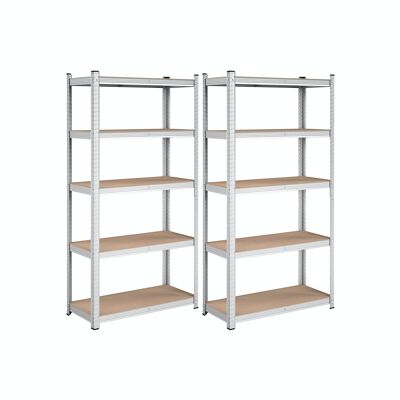 Storage shelves set of 2 silver